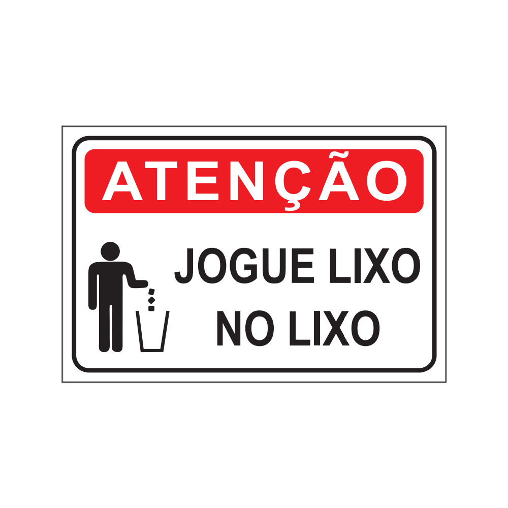 Placa Jogue Lixo No Lixo 8099