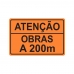 PLACA ATENÇÃO OBRAS A 200M